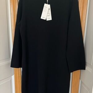 Eileen Fisher black stretch wool dress or long top